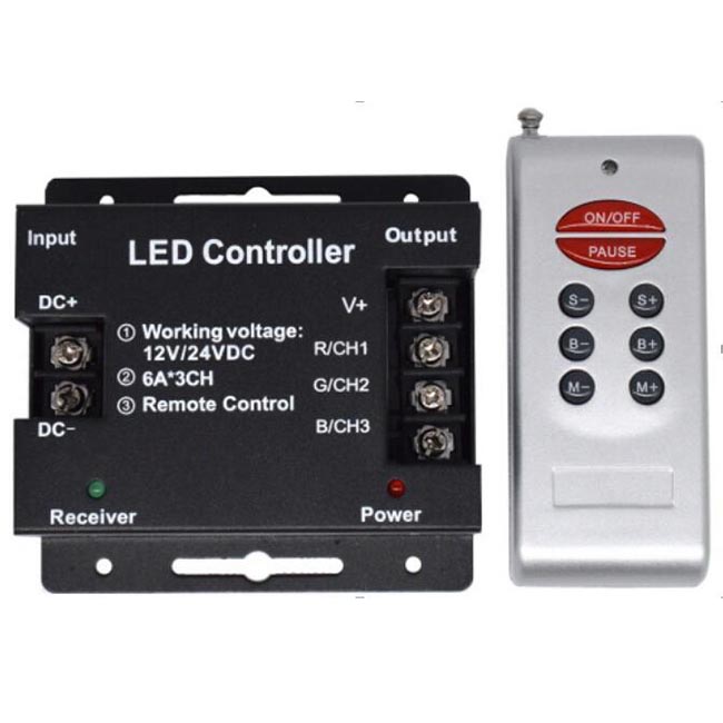 DC12-24V RGB Controler 8Key RF Remoto For LED Strip Curtain wall decoration lighting